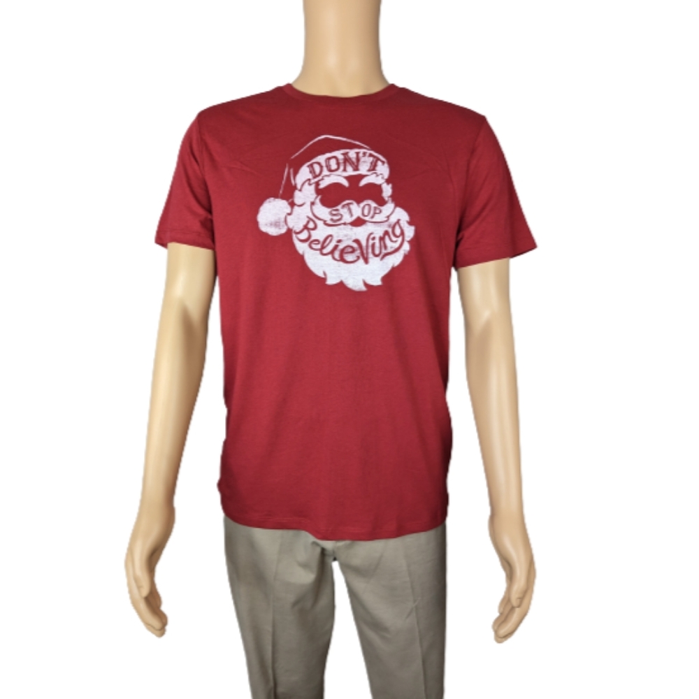 Old Navy Holiday Don't Stop Believing Humor Graphic Tee M